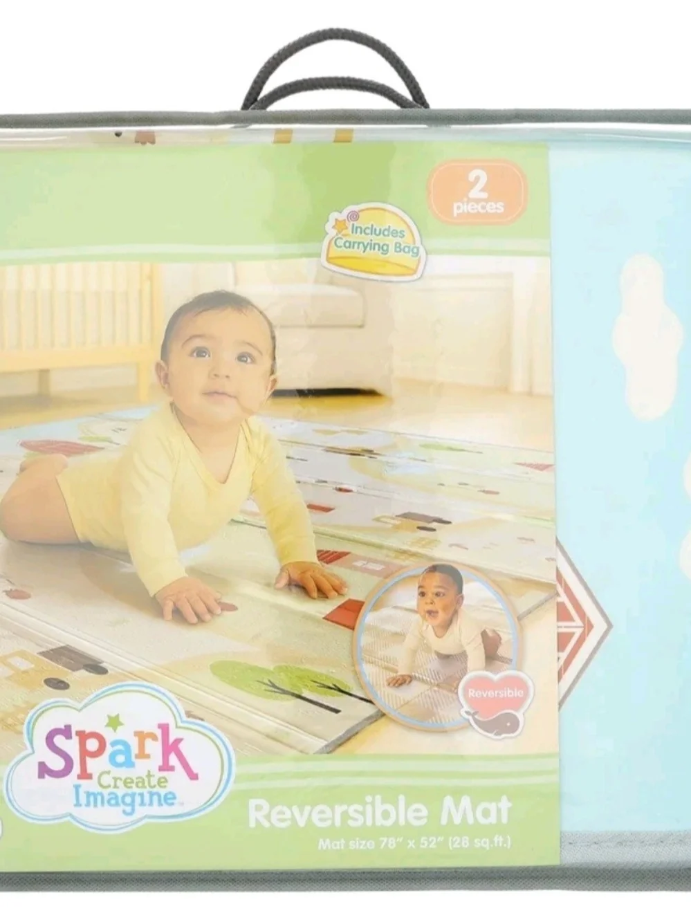 Brand New Pastel Farm Play Mat for Kids - Cream & Pastel Multi-Color